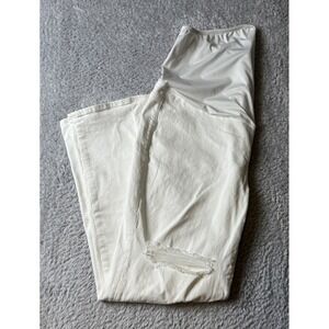 Madewell White Flare Maternity Jeans
